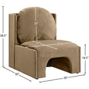 Meridian Sigma Beige Velvet Accent Chair IMAGE 8