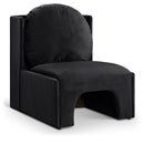 Meridian Sigma Black Velvet Accent Chair IMAGE 1