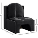 Meridian Sigma Black Velvet Accent Chair IMAGE 8