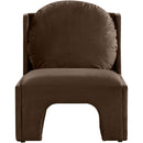 Meridian Sigma Brown Velvet Accent Chair IMAGE 3