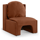  Manufacturer Color_Cognac -- Sigma Cognac Velvet Upholstered Accent Chair IMAGE 1