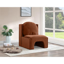  Manufacturer Color_Cognac -- Sigma Cognac Velvet Upholstered Accent Chair IMAGE 2
