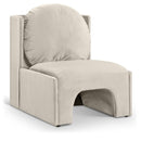 Meridian Sigma Cream Velvet Accent Chair IMAGE 1