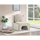 Meridian Sigma Cream Velvet Accent Chair IMAGE 2