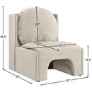  Manufacturer Color_Cream -- Sigma Cream Velvet Upholstered Accent Chair IMAGE 8
