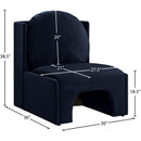 Meridian Sigma Navy Velvet Accent Chair IMAGE 8