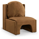  Manufacturer Color_Saddle -- Sigma Saddle Velvet Upholstered Accent Chair IMAGE 1