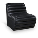  Manufacturer Color_Black -- Meridian Vega Stationary Leather Look Accent Chair IMAGE 1