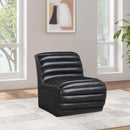  Manufacturer Color_Black -- Meridian Vega Stationary Leather Look Accent Chair IMAGE 2