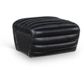 Meridian Vega Black Vegan Leather Ottoman IMAGE 1