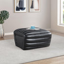  Manufacturer Color_Black -- Meridian Vega Leather Look Ottoman IMAGE 2