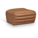  Manufacturer Color_Cognac -- Vega Cognac Vegan Leather Upholstered Ottoman IMAGE 1