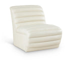 Meridian Vega Cream Vegan Leather Accent Chair IMAGE 1
