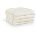  Manufacturer Color_Cream -- Vega Cream Vegan Leather Upholstered Ottoman IMAGE 1