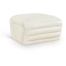 Meridian Vega Cream Vegan Leather Ottoman IMAGE 1