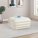  Manufacturer Color_Cream -- Vega Cream Vegan Leather Upholstered Ottoman IMAGE 2