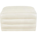  Manufacturer Color_Cream -- Vega Cream Vegan Leather Upholstered Ottoman IMAGE 3
