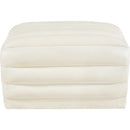 Meridian Vega Cream Vegan Leather Ottoman IMAGE 3