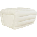  Manufacturer Color_Cream -- Vega Cream Vegan Leather Upholstered Ottoman IMAGE 4