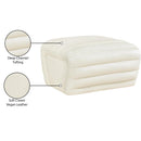 Meridian Vega Cream Vegan Leather Ottoman IMAGE 7