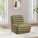  Manufacturer Color_Olive -- Vega Olive Vegan Leather Upholstered Accent Chair IMAGE 2