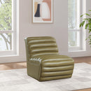 Meridian Vega Olive Vegan Leather Accent Chair IMAGE 2
