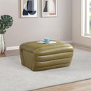  Manufacturer Color_Olive -- Vega Olive Vegan Leather Upholstered Ottoman IMAGE 2