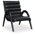 Meridian Randal Black Vegan Leather Accent Chair IMAGE 1