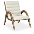  Meridian Randal Cream Vegan Leather Upholstered Accent Chair IMAGE 1