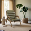  Meridian Randal Olive Vegan Leather Upholstered Accent Chair IMAGE 2