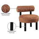  Meridian Ambre Saddle Vegan Shearling Fabric Upholstered Accent Chair IMAGE 9