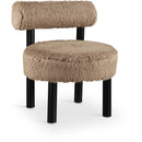  Manufacturer Color_Tan -- Ambre Tan Vegan Shearling Fabric Upholstered Accent Chair IMAGE 1