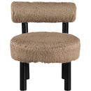 Manufacturer Color_Tan -- Ambre Tan Vegan Shearling Fabric Upholstered Accent Chair IMAGE 3
