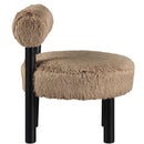  Manufacturer Color_Tan -- Ambre Tan Vegan Shearling Fabric Upholstered Accent Chair IMAGE 4