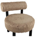  Manufacturer Color_Tan -- Ambre Tan Vegan Shearling Fabric Upholstered Accent Chair IMAGE 6