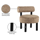 Manufacturer Color_Tan -- Ambre Tan Vegan Shearling Fabric Upholstered Accent Chair IMAGE 9