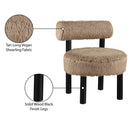  Meridian Ambre Tan Vegan Shearling Fabric Upholstered Accent Chair IMAGE 9