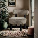  Meridian Ambre Taupe Vegan Shearling Fabric Upholstered Accent Chair IMAGE 2