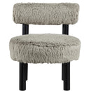  Manufacturer Color_Taupe -- Ambre Taupe Vegan Shearling Fabric Upholstered Accent Chair IMAGE 3