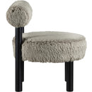  Manufacturer Color_Taupe -- Ambre Taupe Vegan Shearling Fabric Upholstered Accent Chair IMAGE 4