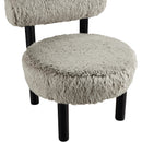  Manufacturer Color_Taupe -- Ambre Taupe Vegan Shearling Fabric Upholstered Accent Chair IMAGE 7
