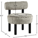  Meridian Ambre Taupe Vegan Shearling Fabric Upholstered Accent Chair IMAGE 8