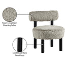  Meridian Ambre Taupe Vegan Shearling Fabric Upholstered Accent Chair IMAGE 9