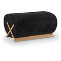 Meridian Akira Black Fabric Ottoman IMAGE 1