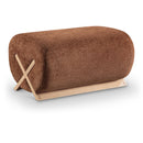  Manufacturer Color_Cognac -- Akira Cognac Fabric Upholstered Ottoman IMAGE 1