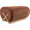  Manufacturer Color_Cognac -- Akira Cognac Fabric Upholstered Ottoman IMAGE 4
