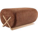 Meridian Akira Cognac Fabric Ottoman IMAGE 4