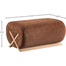  Manufacturer Color_Cognac -- Akira Cognac Fabric Upholstered Ottoman IMAGE 7