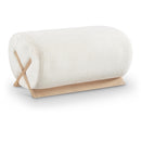  Manufacturer Color_Cream -- Akira Cream Fabric Upholstered Ottoman IMAGE 1