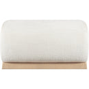 Meridian Akira Cream Fabric Ottoman IMAGE 3